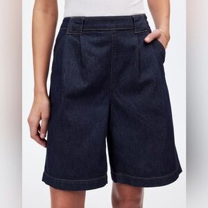 NWT Madewell Pleated Denim Trouser Short in Essex Wash size 26